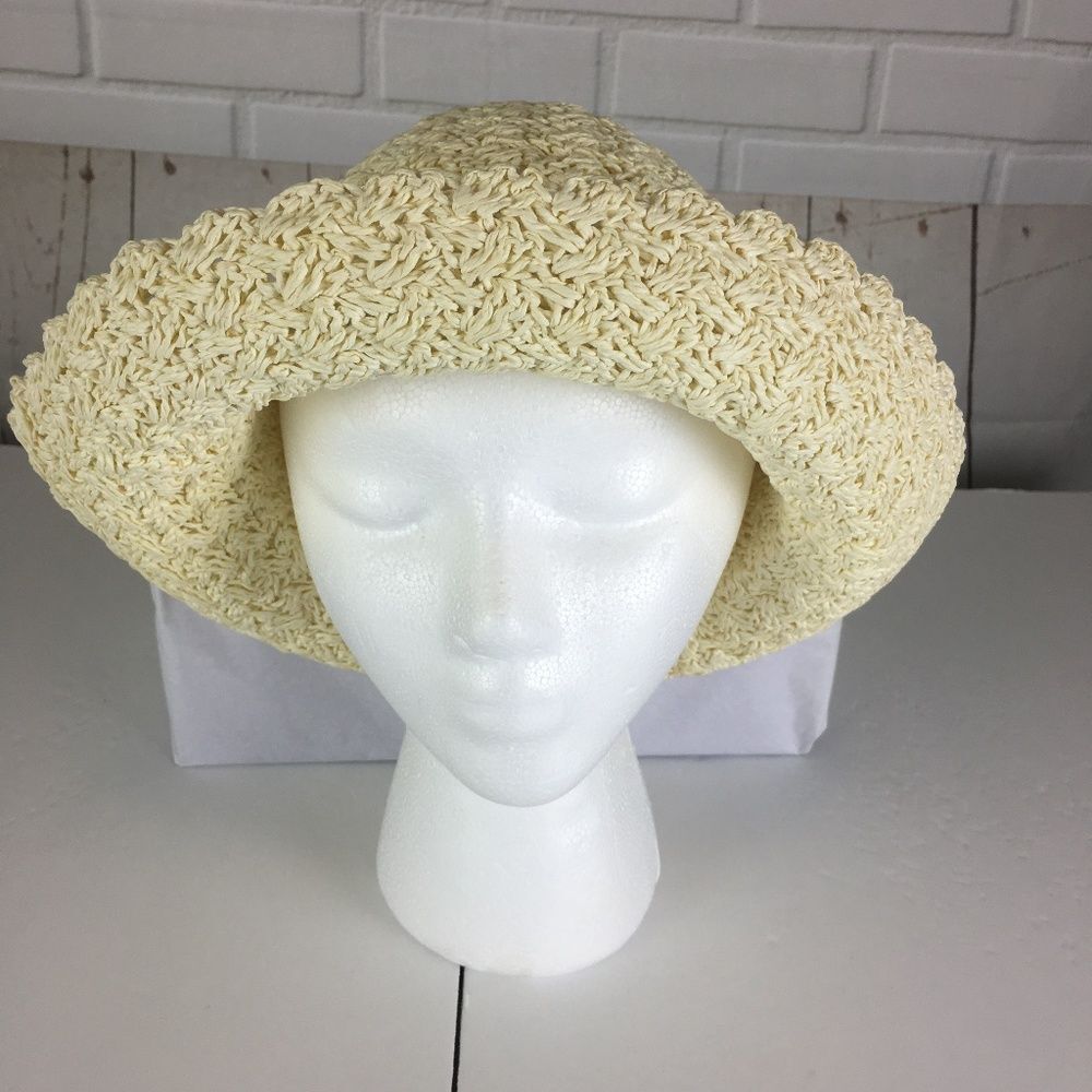 Womens Summer Prairie Ivory Roll Up Hat Country Style